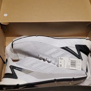 Adidas Running Shoes, 9.5, White/Blk